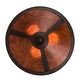 Meyda Lighting Sutter 17" 3-Light Oil Rubbed Bronze Inverted Pendant Light With Amber Mica Shade Glass