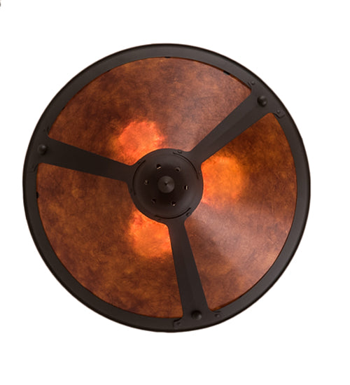 Meyda Lighting Sutter 17" 3-Light Oil Rubbed Bronze Inverted Pendant Light With Amber Mica Shade Glass