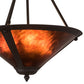 Meyda Lighting Sutter 17" 3-Light Oil Rubbed Bronze Inverted Pendant Light With Amber Mica Shade Glass