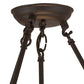 Meyda Lighting Sutter 17" 3-Light Oil Rubbed Bronze Inverted Pendant Light With Amber Mica Shade Glass
