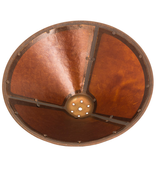 Meyda Lighting Sutter 17" Antique Rust Frame With Amber Mica Shade Glass
