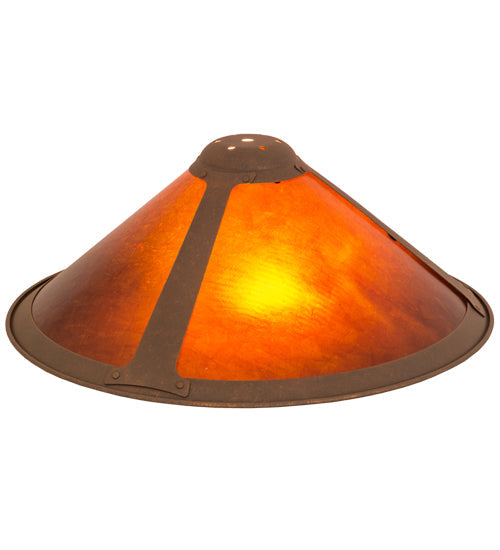 Meyda Lighting Sutter 17" Antique Rust Frame With Amber Mica Shade Glass