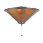 Meyda Lighting Sutter 17" Mahogany Bronze Flush Mount Light With Amber Mica Shade Glass