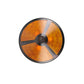 Meyda Lighting Sutter 17" Mahogany Bronze Flush Mount Light With Amber Mica Shade Glass