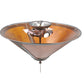 Meyda Lighting Sutter 17" Mahogany Bronze Flush Mount Light With Amber Mica Shade Glass