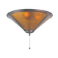 Meyda Lighting Sutter 17" Mahogany Bronze Flush Mount Light With Amber Mica Shade Glass