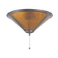 Meyda Lighting Sutter 17" Mahogany Bronze Flush Mount Light With Amber Mica Shade Glass