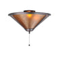 Meyda Lighting Sutter 17" Mahogany Bronze Flush Mount Light With Amber Mica Shade Glass