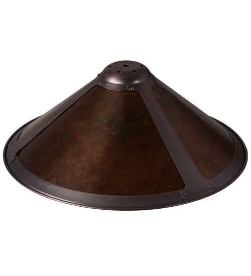 Meyda Lighting Sutter 17" Mahogany Bronze Frame With Amber Mica Shade Glass
