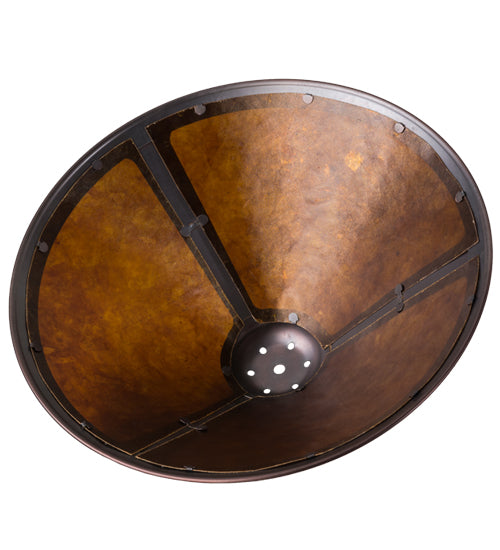 Meyda Lighting Sutter 17" Mahogany Bronze Frame With Amber Mica Shade Glass