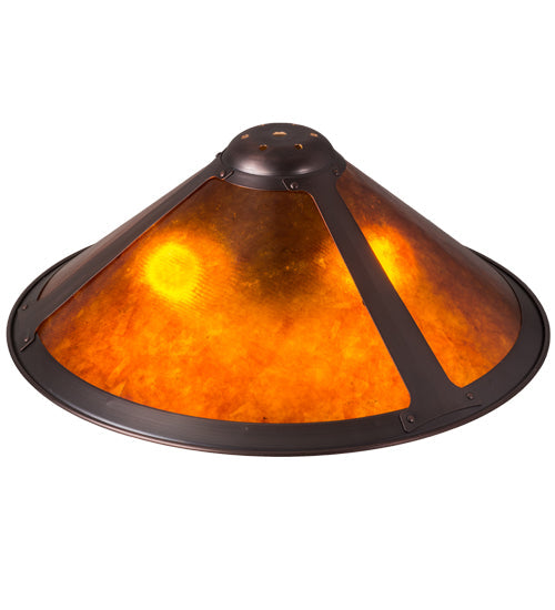 Meyda Lighting Sutter 17" Mahogany Bronze Frame With Amber Mica Shade Glass