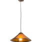 Meyda Lighting Sutter 17" Mahogany Bronze Pendant Light With Amber Mica Shade Glass