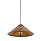 Meyda Lighting Sutter 17" Mahogany Bronze Pendant Light With Amber Mica Shade Glass