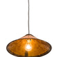 Meyda Lighting Sutter 17" Mahogany Bronze Pendant Light With Amber Mica Shade Glass