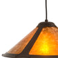 Meyda Lighting Sutter 17" Mahogany Bronze Pendant Light With Amber Mica Shade Glass