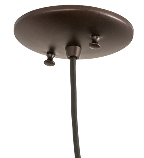 Meyda Lighting Sutter 17" Mahogany Bronze Pendant Light With Amber Mica Shade Glass