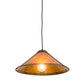 Meyda Lighting Sutter 17" Mahogany Bronze Pendant Light With Amber Mica Shade Glass