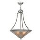 Meyda Lighting Sutter 18" 2-Light Nickel Powder Inverted Pendant Light With Silver Mica Shade Glass
