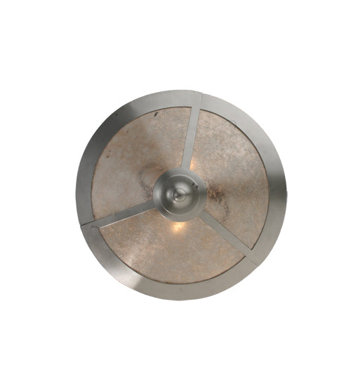 Meyda Lighting Sutter 18" 2-Light Nickel Powder Inverted Pendant Light With Silver Mica Shade Glass