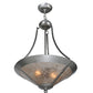 Meyda Lighting Sutter 18" 2-Light Nickel Powder Inverted Pendant Light With Silver Mica Shade Glass