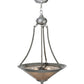 Meyda Lighting Sutter 18" 2-Light Nickel Powder Inverted Pendant Light With Silver Mica Shade Glass