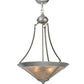Meyda Lighting Sutter 18" 2-Light Nickel Powder Inverted Pendant Light With Silver Mica Shade Glass