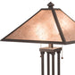 Meyda Lighting Sutter 190083 28" 2-Light Timeless Bronze Table Lamp With Silver Mica Shade Glass
