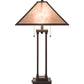 Meyda Lighting Sutter 190083 28" 2-Light Timeless Bronze Table Lamp With Silver Mica Shade Glass