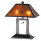 Meyda Lighting Sutter 20" 2-Light Mahogany Bronze Table Lamp With Amber Mica Shade Glass