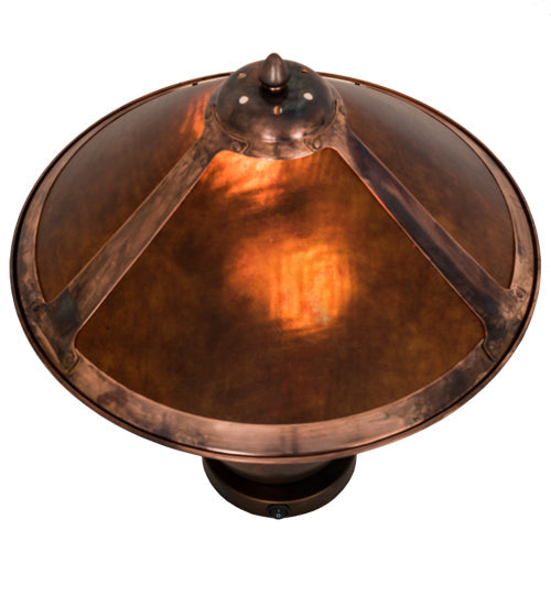 Meyda Lighting Sutter 20" 2-Light Washed Copper Table Lamp With Amber Mica Shade Glass