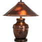 Meyda Lighting Sutter 20" 2-Light Washed Copper Table Lamp With Amber Mica Shade Glass