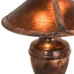 Meyda Lighting Sutter 20" 2-Light Washed Copper Table Lamp With Amber Mica Shade Glass