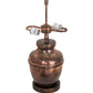 Meyda Lighting Sutter 20" 2-Light Washed Copper Table Lamp With Amber Mica Shade Glass