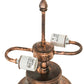 Meyda Lighting Sutter 20" 2-Light Washed Copper Table Lamp With Amber Mica Shade Glass