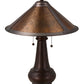 Meyda Lighting Sutter 21" 2-Light Mahogany Bronze Table Lamp With Amber Mica Shade Glass