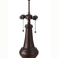 Meyda Lighting Sutter 21" 2-Light Mahogany Bronze Table Lamp With Amber Mica Shade Glass