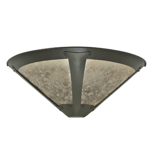 Meyda Lighting Sutter 22" 2-Light Timeless Bronze Wall Sconce With Silver Mica Shade Glass