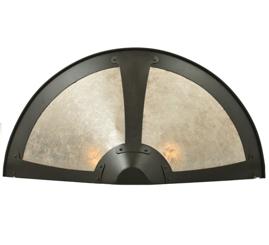 Meyda Lighting Sutter 22" 2-Light Timeless Bronze Wall Sconce With Silver Mica Shade Glass