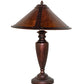 Meyda Lighting Sutter 23" Mahogany Bronze Table Lamp With Amber Mica Shade Glass