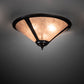 Meyda Lighting Sutter 238451 17" 3-Light Mahogany Bronze Flush Mount Light With Silver Mica Shade Glass