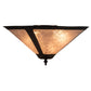 Meyda Lighting Sutter 238451 17" 3-Light Mahogany Bronze Flush Mount Light With Silver Mica Shade Glass