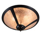 Meyda Lighting Sutter 238451 17" 3-Light Mahogany Bronze Flush Mount Light With Silver Mica Shade Glass