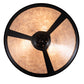 Meyda Lighting Sutter 238451 17" 3-Light Mahogany Bronze Flush Mount Light With Silver Mica Shade Glass