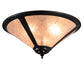 Meyda Lighting Sutter 238451 17" 3-Light Mahogany Bronze Flush Mount Light With Silver Mica Shade Glass