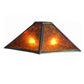 Meyda Lighting Sutter 24" 2-Light Mahogany Bronze Table Lamp With Amber Mica Shade Glass