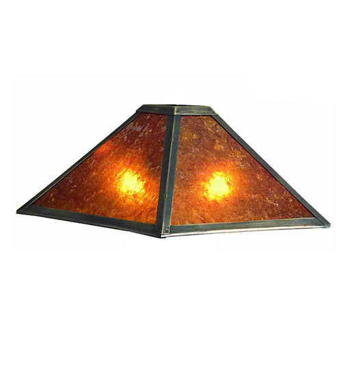 Meyda Lighting Sutter 24" 2-Light Mahogany Bronze Table Lamp With Amber Mica Shade Glass