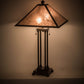 Meyda Lighting Sutter 28" 2-Light Timeless Bronze Table Lamp With Silver Mica Shade Glass