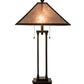 Meyda Lighting Sutter 28" 2-Light Timeless Bronze Table Lamp With Silver Mica Shade Glass