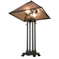 Meyda Lighting Sutter 28" 2-Light Timeless Bronze Table Lamp With Silver Mica Shade Glass