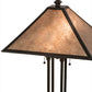 Meyda Lighting Sutter 28" 2-Light Timeless Bronze Table Lamp With Silver Mica Shade Glass